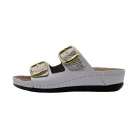 Ciabatte donna plantare memory cushion Scholl Aberdeen bianco vista laterale