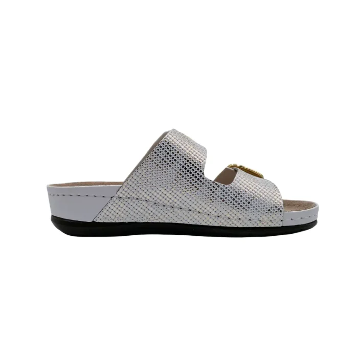 Ciabatte donna plantare memory cushion Scholl Aberdeen bianco vista mediale