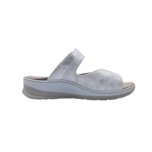 Ciabatte ortopediche donna suola biomeccanica Ecosanit 113B124 ghiaccio vista mediale