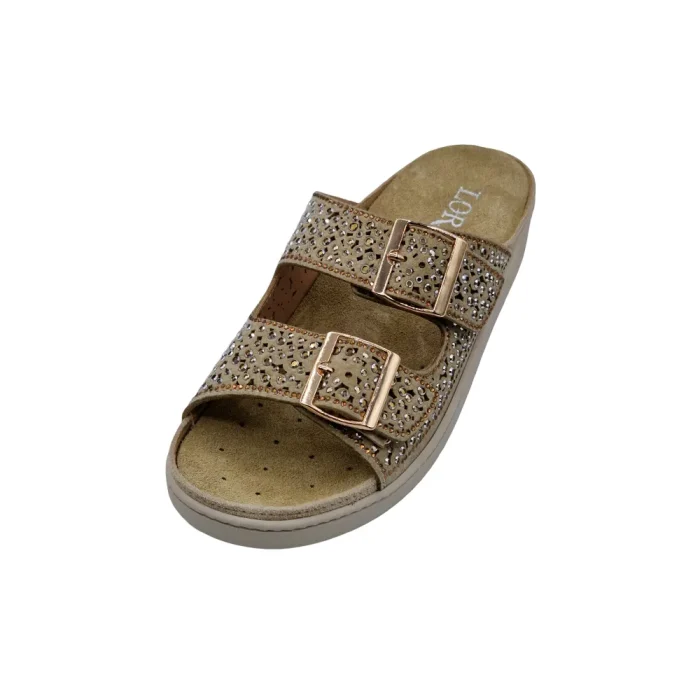Ciabatte plantare estraibile donna Loren Q7039 beige vista superiore