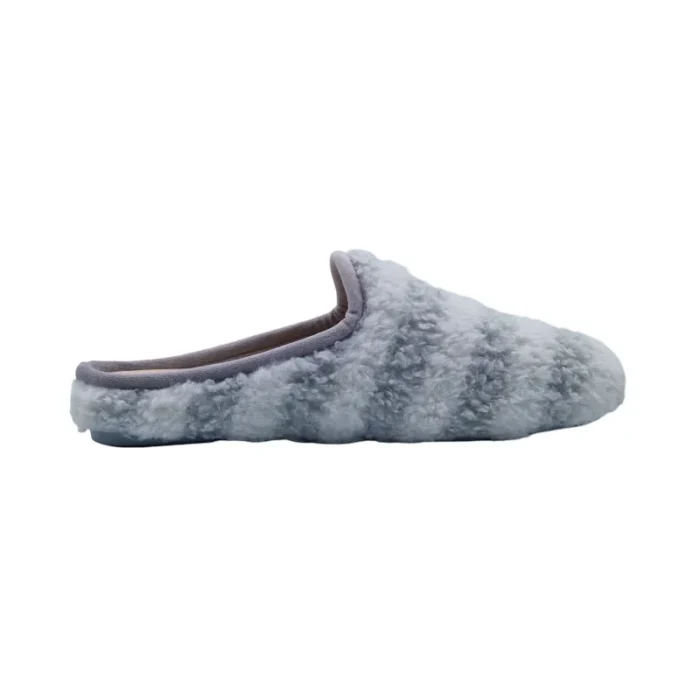 Pantofola donna con pelliccia Scholl Maddy grigio vista mediale