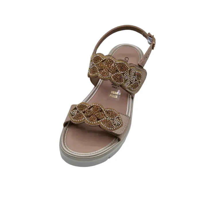 Sandali donna estivi Grunland SA2024 cipria vista superiore Sandali donna estivi Grunland SA2024 cipria vista superiore
