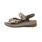 Sandali donna suola biomeccanica Ecosanit 113B169 platino vista laterale