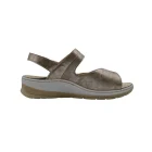 Sandali donna suola biomeccanica Ecosanit 113B169 platino vista mediale