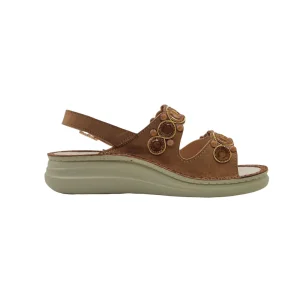 Sandali ortopedici donna Ecosanit 113P028 beige vista mediale