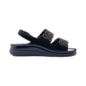 Sandali ortopedici donna Ecosanit 113P031 nero vista mediale