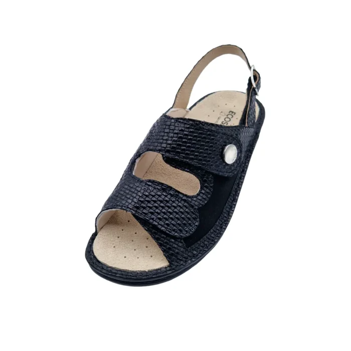 Sandali ortopedici per alluce valgo donna Ecosanit 123265 nero vista superiore