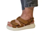Sandali per plantari donna Duna EL645 cuoio indossati_1