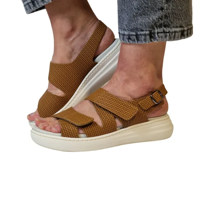 Sandali per plantari donna Duna EL645 cuoio indossati_2 Sandali per plantari donna Duna EL645 cuoio indossati_2