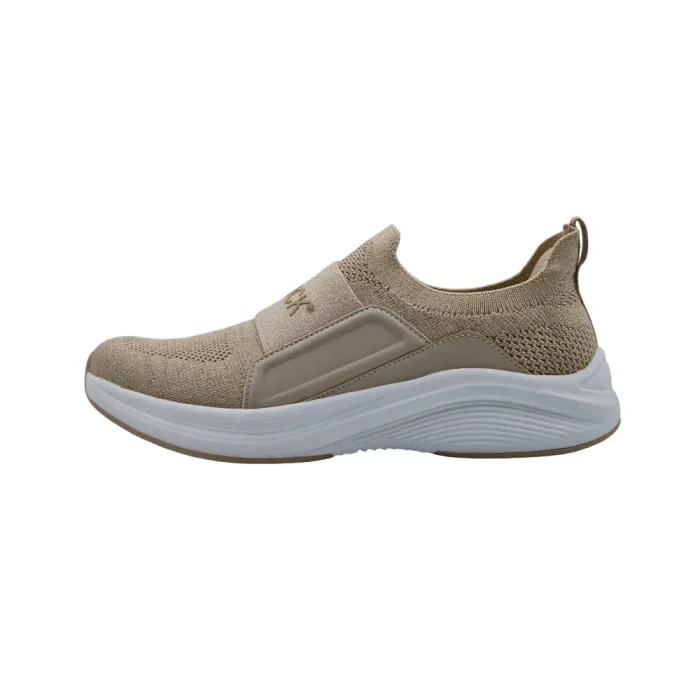 Sneakers slip on donna plantare estraibile Wock Swift beige vista laterale