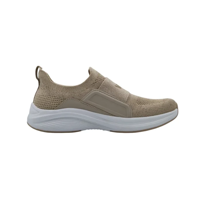 Sneakers slip on donna plantare estraibile Wock Swift beige vista mediale