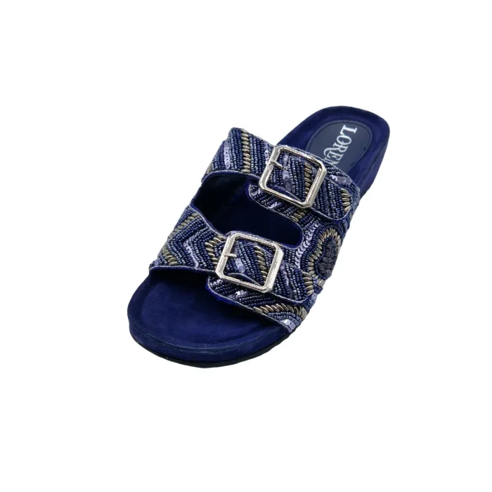 Ciabatte comfort donna Loren F0554 marine vista superiore