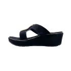 Ciabatte comfort eleganti donna Loren F0547 nero vista laterale