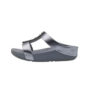 Ciabatte donna Fitflop A2m silver vista laterale