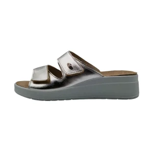 Ciabatte donna con plantare estraibile Grunland CE0500 platino vista laterale