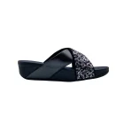 Ciabatte donna incrociate Fitflop JE2 nero vista mediale