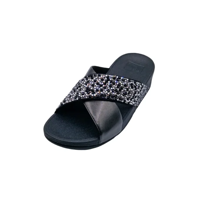 Ciabatte donna incrociate Fitflop JE2 nero vista superiore