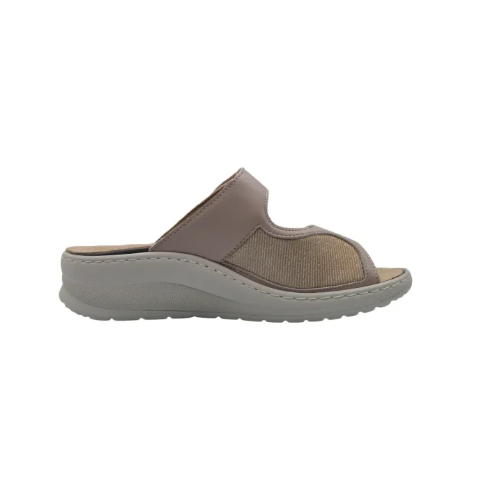 Ciabatte donna per alluce valgo Hergos H2813 beige vista mediale