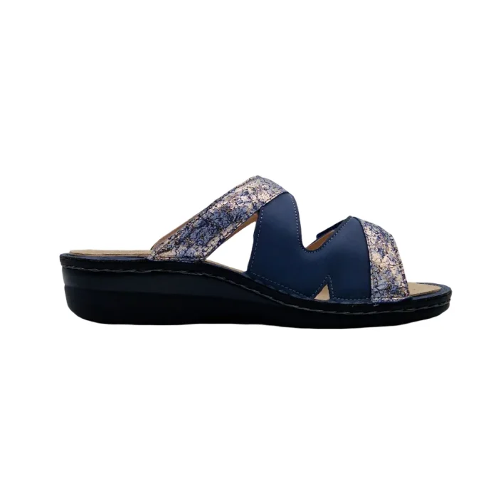 Ciabatte donna plantare estraibile Ecosanit 1134F58 blu vista mediale