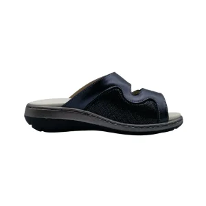 Ciabatte elasticizzate per alluce valgo donna Duna TRM 04 nero perlato vista mediale