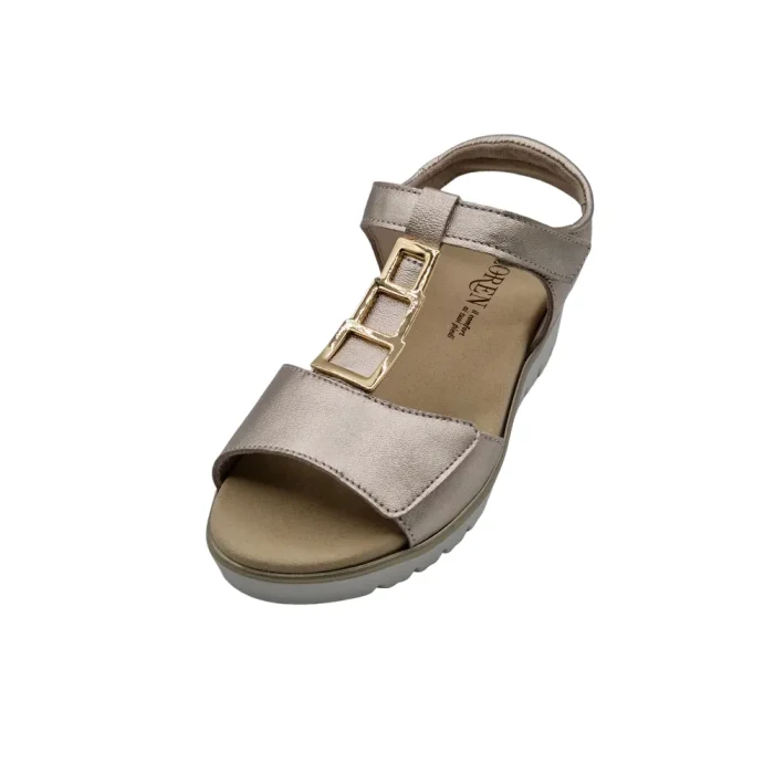 Sandali comfort donna Loren Q7041 champagne vista superiore