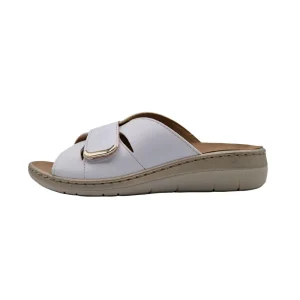 Ciabatte donna con plantare estraibile Grunland CE0776 bianco vista laterale