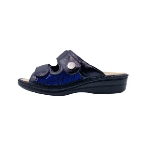Ciabatte alluce valgo donna Ecosanit 123255 blu vista laterale