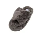 Pantofole con pelliccia donna Scholl Fluffy cross grigio vista superiore