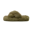Pantofole con pelliccia donna Scholl Fluffy cross verde vista laterale
