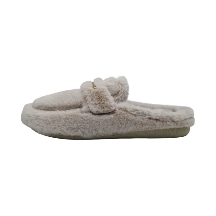 Pantofole con pelliccia donna plantare estraibile Grunland CI1930 beige vista laterale Pantofole con pelliccia donna plantare estraibile Grunland CI1930 beige vista laterale