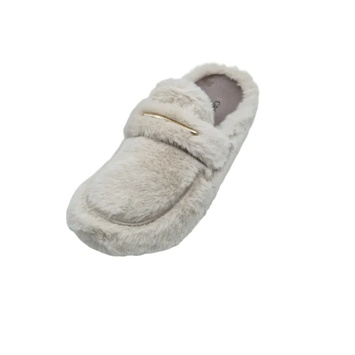 Pantofole con pelliccia donna plantare estraibile Grunland CI1930 beige vista superiore Pantofole con pelliccia donna plantare estraibile Grunland CI1930 beige vista superiore