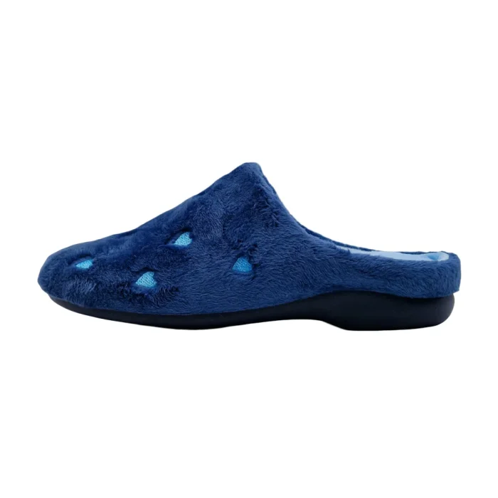 Pantofole donna con plantare estraibile Loren W9144 azzurro vista laterale Pantofole donna con plantare estraibile Loren W9144 azzurro vista laterale