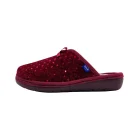 Pantofole donna invernali Scholl Lauren bow bordeaux vista laterale