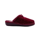 Pantofole donna invernali Scholl Lauren bow bordeaux vista mediale