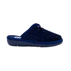 Pantofole donna invernali Scholl Lauren bow navy blu vista mediale