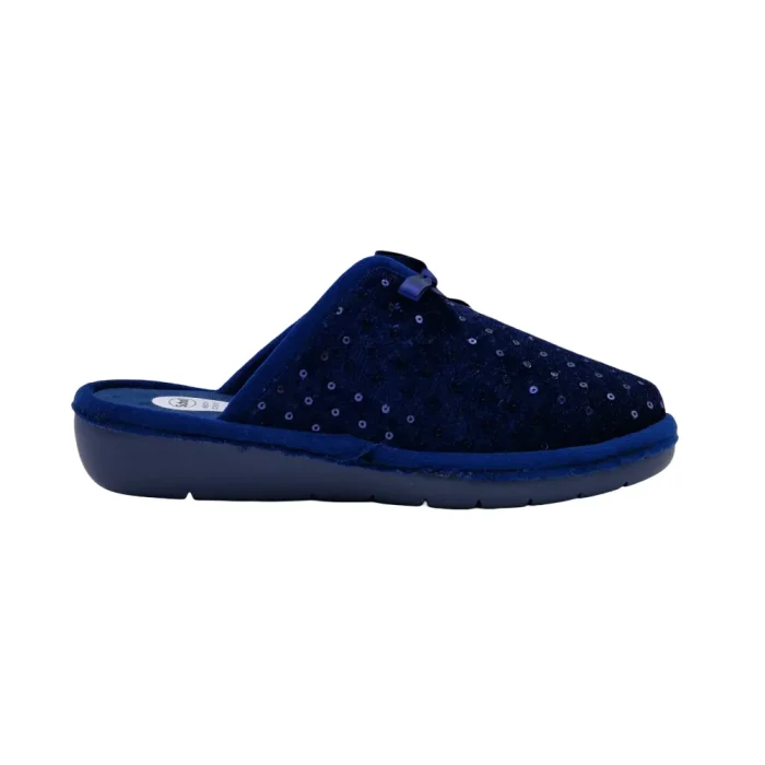 Pantofole donna invernali Scholl Lauren bow navy blu vista mediale Pantofole donna invernali Scholl Lauren bow navy blu vista mediale