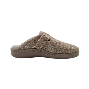 Pantofole invernali donna plantare estraibile Ecosanit 142602 beige vista mediale Pantofole invernali donna plantare estraibile Ecosanit 142602 beige vista mediale