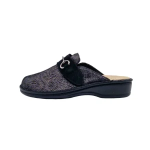 Pantofole ortopediche donna con plantare estraibile Ecosanit 113T030 nero vista laterale