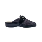 Pantofole ortopediche donna con plantare estraibile Ecosanit 113T030 nero vista mediale