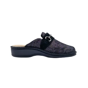 Pantofole ortopediche donna con plantare estraibile Ecosanit 113T030 nero vista mediale Pantofole ortopediche donna con plantare estraibile Ecosanit 113T030 nero vista mediale