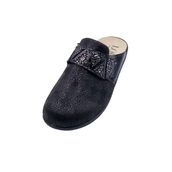 Pantofole per alluce valgo donna Loren M3253 nero vista frontale Pantofole per alluce valgo donna Loren M3253 nero vista frontale