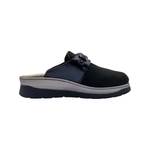 Sabot donna con plantare estraibile per alluce valgo Loren M3250 nero vista mediale Sabot donna con plantare estraibile per alluce valgo Loren M3250 nero vista mediale