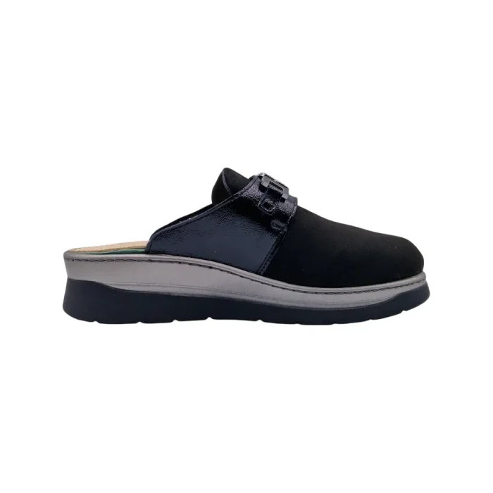 Sabot donna con plantare estraibile per alluce valgo Loren M3250 nero vista mediale Sabot donna con plantare estraibile per alluce valgo Loren M3250 nero vista mediale