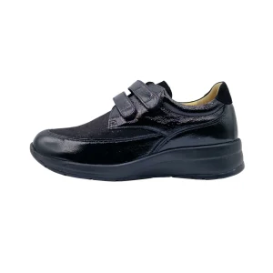 Scarpe comode per dito a martello suola biomeccanica donna Ecosanit 113H002 nero vista laterale