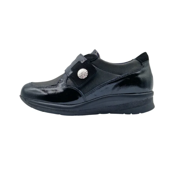 Scarpe con suola biomeccanica donna Ecosanit 113B159 nero vista laterale