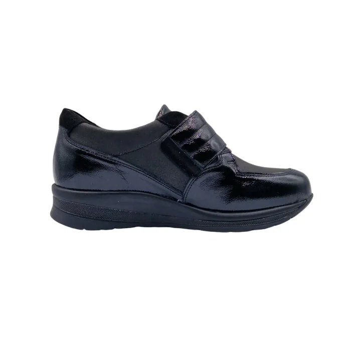 Scarpe con suola biomeccanica donna Ecosanit 113B159 nero vista mediale