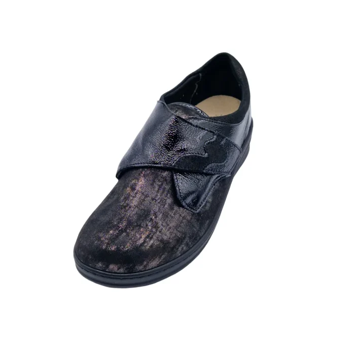 Scarpe ortopediche per alluce valgo donna Loren M3260 nero vista frontale