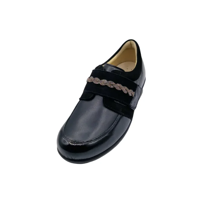 Scarpe ortopediche per dita a martello donna Ecosanit 113649 incas nero vista frontale Scarpe ortopediche per dita a martello donna Ecosanit 113649 incas nero vista frontale