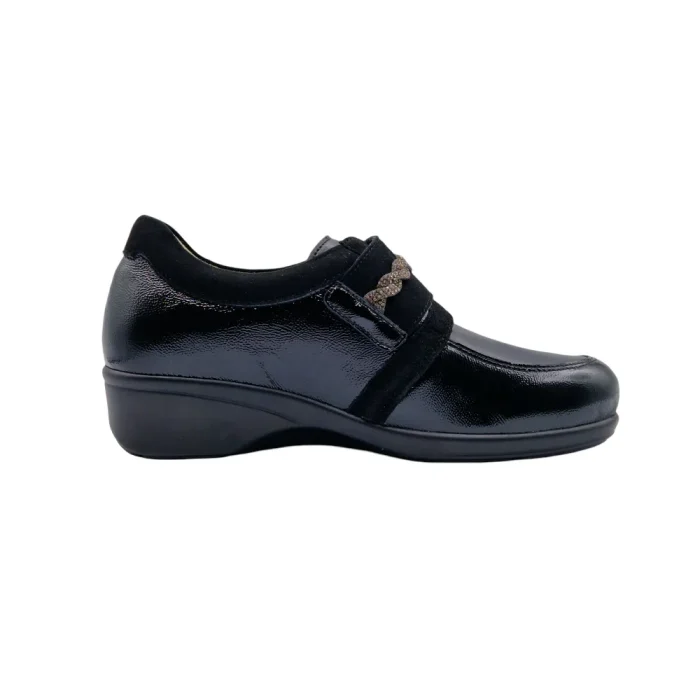 Scarpe ortopediche per dita a martello donna Ecosanit 113649 incas nero vista mediale Scarpe ortopediche per dita a martello donna Ecosanit 113649 incas nero vista mediale