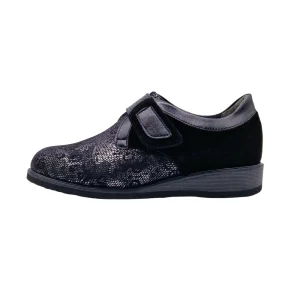 Scarpe per alluce valgo e dita a martello donna Loren O5873 asfalto vista laterale